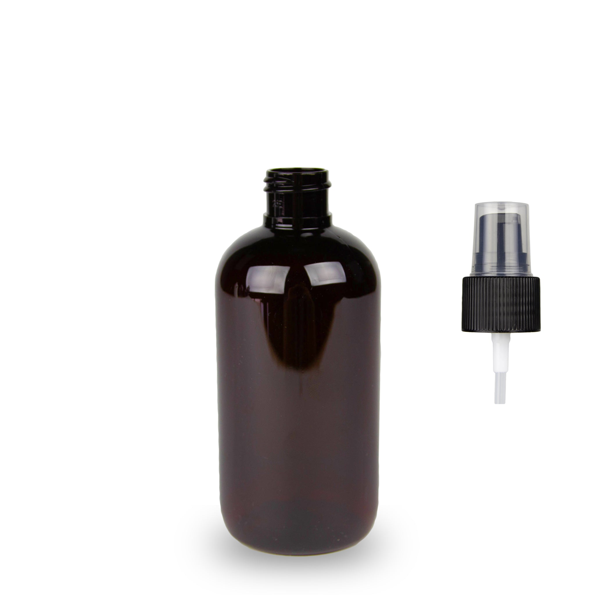 Plastic Bottle rPET - 'Squat Boston' - 250ml - (Serum Pump) - 24mm (24/410)