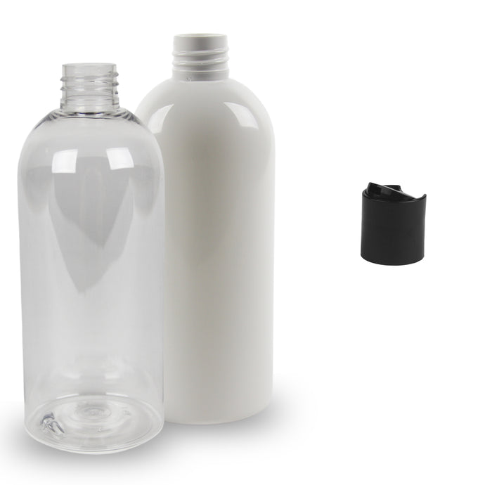 Plastic Bottle PET 'Semi Squat' - 500ml - (Disc Top) - 28mm (28/410)