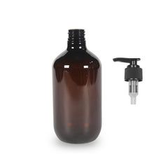 Amber Plastic Bottle PET 'Veral' - (Lotion Pump) - 500ml - 28mm (28/410)