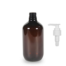 Amber Plastic Bottle PET 'Veral' - (Lotion Pump) - 500ml - 28mm (28/410)