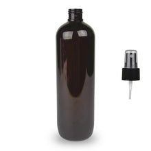 Amber Plastic Bottle PET 'Tall Boston' - (Atomiser) - 500ml - 24mm (24/410)