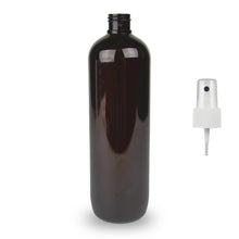 Amber Plastic Bottle PET 'Tall Boston' - (Atomiser) - 500ml - 24mm (24/410)