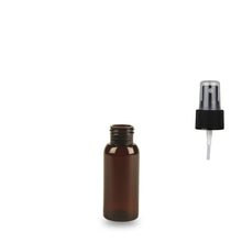 Amber Plastic Bottle rPET - 'Tall Boston' - 50ml - 24mm (24/410)