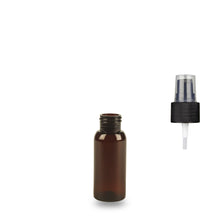 Amber Plastic Bottle rPET - 'Tall Boston' - 50ml - 24mm (24/410)