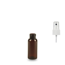 Amber Plastic Bottle rPET - 'Tall Boston' - 50ml - 24mm (24/410)