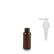 Amber Plastic Bottle rPET - 'Tall Boston' - 50ml - 24mm (24/410)
