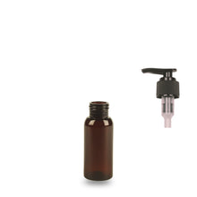 Amber Plastic Bottle rPET - 'Tall Boston' - 50ml - 24mm (24/410)