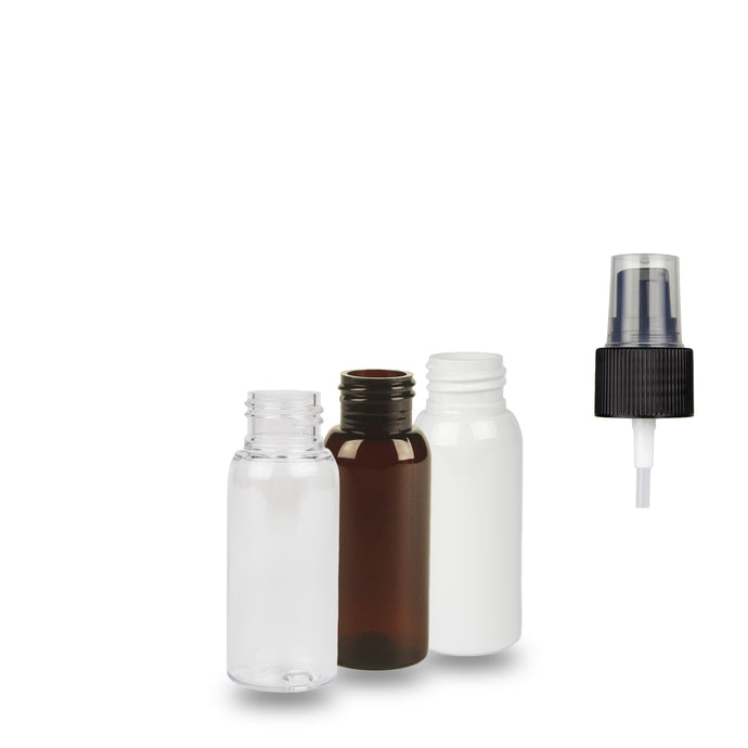 50ml Amber, Clear, White PET Bottle Serum / Gel Pump